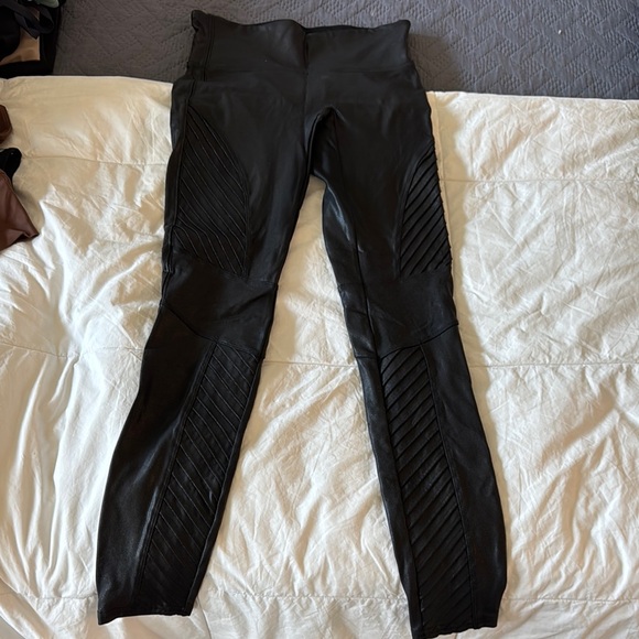 Black Faux Leather Spanx Leggings - Picture 2 of 5
